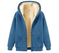 Sweat a Capuche Femme Manche Longues Automne et Hiver Plus Velours et épaississement Poches Sweat a Capuche Femme Zippé Couleur Unie Décontractés Simplicité Pull Ample Chaud Tendance Doux Les Cent