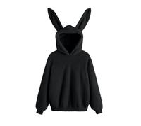 Sweat à Capuche Femme Mignon Oreille de Lapin Pull Polaire Femme Chaud Pullover Mode Double Face Peluche Pour Femmes Pullover Doux et Confortables Automne Hiver Hoodie Couleur Unie Décontracté