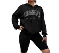 Sweat à Capuche Femme noir - Logo Los Angeles - - Noir M