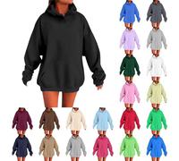 Sweat à Capuche Femme Oversize Manches Longues Hoodie Pull Sweatshirt avec Poche Chaud Chic Élégant Streetwear Y2k Sweatshirts Vetement Femme Automne Sport Grande Taille Sweet Plaid