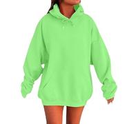 Sweat à Capuche Femme Oversized Polaire 2026 - Sweatshirt Capuche Mignon Confortable, Tops Casual Tendance Automne Poches Spacieuses(Mint Green, S)