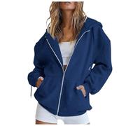 Sweat à Capuche Femme Pas Cher Zippé Sweat-Shirt à Manches Longues Décontracté Chaude Chic Et Elegant, Street Cotton Sweatshirt avec Poches Hoodies Veste de Sport Blousons Printemps Automne Cardigan