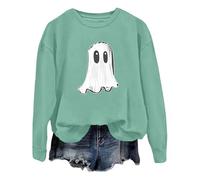 Sweat a Capuche Femme Sweat-Shirt D'halloween Pour À Sweatshirts Farce Ou Friandise Chic Élégant Hoodie Avec Poche Super Soft Touch Polaire Halloween Pull Sweatshirt Citrouille Bleu clair XL