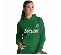 Sweat à Capuche Femme Vert - Design Saint-Étienne - Coton et Polyester Recyclé - - Vert XL