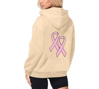 Sweat a Capuche Femme Zippé Cardigan Chic Et Elegant Sportswear Sweatshirts Pull Rose Sans Octobre À Veste Sport Ruban De Sensibilisation Au Cancer Du Sein D'octobre Gilet Manches (Beige, XXXL)