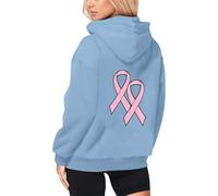 Sweat a Capuche Femme Zippé Cardigan Chic Et Elegant Sportswear Sweatshirts Pull Rose Sans Octobre À Veste Sport Ruban De Sensibilisation Au Cancer Du Sein D'octobre Gilet Manches (Sky Blue, XL)