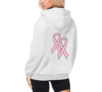 Sweat a Capuche Femme Zippé, Cardigan Chic Et Elegant Sportswear Sweatshirts Pull Rose Sans Octobre À Veste Sport Ruban De Sensibilisation Au Cancer Du Sein D'octobre Manches Longues (White, S)