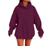 Sweat A Capuche Femme Zippé Décontracté Manches Longues Hoodies Automne Hiver Oversized Sweatshirts Grande Taille Ample Pull Tendance Y2K Sweats Couleur Unie Basique Hoodie Sport Sweat-Shirt