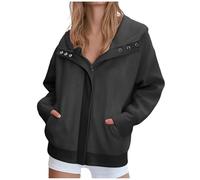 Sweat a Capuche Femme Zippé Oversized Sweatshirt Manches Longues avec Poches Hoodies Sweat-Shirt en Polaire pour Sport Fitness Outdoor pour Automne et HiverPulls, Gilets et Sweats Femmes Pas Cher