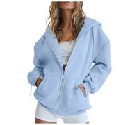 Sweat à Capuche Femme Zippé Sweat-Shirt à Manches Longues Décontracté Chaude Chic Et Elegant Street Cotton Sweatshirt avec Poches Hoodies Veste de Sport Blousons Printemps Automne Cardigan