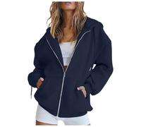 Sweat à Capuche Femme Zippé Sweat-Shirt à Manches Longues Décontracté Chaude Chic Et Elegant Street Cotton Sweatshirt avec Poches Hoodies Veste de Sport Blousons Printemps Automne Cardigan