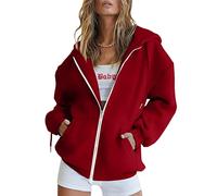 Sweat à Capuche Femme Zippé Sweat-Shirt à Manches Longues Décontracté Chaude Chic Et Elegant Street Cotton Sweatshirt avec Poches Hoodies Veste de Sport Blousons Printemps Automne Cardigan