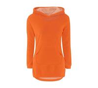 Sweat À Capuche Fille 12 Ans - À Capuche en Polaire Douce Pull Décontracté Uni avec Poche Avant Vêtement D'Extérieur Doux pour Jouer Et Se Sentir Bien Au Quotidien (Orange 13-14 Years)