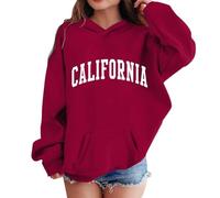 Sweat à Capuche Fille 3-12 Ans Ado Tee Shirt Manche Longue Ample Sweatshirt Enfant Vintage Mignon Confortable Casual Vacances Jogging Top Blouse, Sweat à Capuche Imprimé Lettrage
