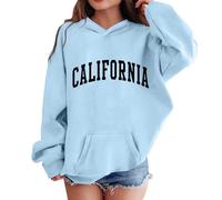 Sweat à Capuche Fille 3-12 Ans Ado Tee Shirt Manche Longue Ample Sweatshirt Enfant Vintage Mignon Confortable Casual Vacances Jogging Top Blouse, Sweat à Capuche Imprimé Lettrage