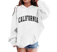 Sweat à Capuche Fille 3-12 Ans Ado Tee Shirt Manche Longue Ample Sweatshirt Enfant Vintage Mignon Confortable Casual Vacances Jogging Top Blouse, Sweat à Capuche Imprimé Lettrage