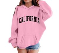 Sweat à Capuche Fille 3-12 Ans Ado Tee Shirt Manche Longue Ample Sweatshirt Enfant Vintage Mignon Confortable Casual Vacances Jogging Top Blouse, Sweat à Capuche Imprimé Lettrage