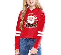 Sweat à Capuche Fille avec Impression Graphique Lettre Haut Manches Longues Pull Confortable et Doux pour Un Style décontracté (Red, 13-14 Years)