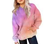 Sweat à Capuche Fille Confortable Doux Hoodie Automne Filles Filles Léger Pulls à Manches Longues Y2k Avec Poches Hiver Pull De Sport Élégant Fille Pull-over Couleur Unie, jaune, 6 ans