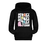 Sweat À Capuche Fille Imprimé Fantôme Halloween Sweat-Shirt Kawaii Large Hoodie À Manches Longues Décontracté avec Poche Crop Vêtements Extérieur Automne Loisirs École Quotidien,9-10 Ans