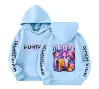 Sweat à Capuche Fille K-Kpop D-Demon Hunter Hoodie Merch Imprimés K-Pop Demons Hunters Huntrix Huntr/X Rumi Mira Zoey Pull à Manches Longues Décontractés