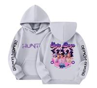 Sweat à Capuche Fille K-Kpop D-Demon Hunter Hoodie Merch Imprimés K-Pop Demons Hunters Huntrix Huntr/X Rumi Mira Zoey Pull à Manches Longues Décontractés