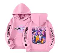 Sweat à Capuche Fille K-Kpop D-Demon Hunter Hoodie Merch Imprimés K-Pop Demons Hunters Huntrix Huntr/X Rumi Mira Zoey Pull à Manches Longues Décontractés