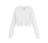 Sweat à Capuche Fille Sport Confort Manches Longues Cordon Ajustable Poche Kangourou vêtement Quotidien école (White, 5-6 Years)
