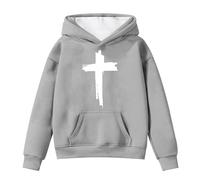 Sweat à Capuche Filles avec Poche imprimée vêtement extérieur décontracté et Chaud doublé Polaire idéale pour Quotidien Loisirs et école Exclusif et Polyvalent (Grey, 13-14 Years)