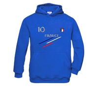 Sweat à capuche - France - Bleu royal - Impression devant - Taille 3 à 14 ans - Manches longues 5-6 ans