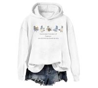 Sweat à capuche Funny Pigeons Sometimes I Wonder If Pigeons Are Thinking About Me Too, blanc, 3XL