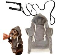 Sweat à capuche furet - Tenue chaude et douce pour animal de compagnie, vêtements avec harnais extensible, costume de lapin non restrictif | Vêtements mignons Hamster écureuil Chinchilla Chihuahua cha