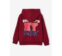 Sweat à capuche garçon rouge chiné 14A