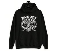 Sweat à capuche gothique pour hommes inspiré du heavy metal avec un graphique d'un agneau squelette noir de ma famille - pull ample et à la mode, lettrage gothique et imprimé de crâne, lavable en mach