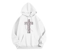 Sweat à capuche graphique chrétien pour femme confortable Jésus dessin animé avec capuche hauts Dieu Workou tenue de plage d'été décontractée avec motifs foi religieux esthétiques tendance