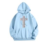 Sweat à capuche graphique chrétien pour femme confortable Jésus dessin animé avec capuche hauts Dieu Workou tenue de plage d'été décontractée avec motifs foi religieux esthétiques tendance