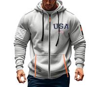 Sweat à capuche graphique zippé pour homme avec fermeture éclair intégrale et manches longues en polaire confortable et léger - Sweat à capuche tendance imprimé - Coupe ample - Sweat à capuche