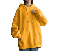 Sweat à capuche gris pour femme - Pull à capuche pour femme grande taille - Tunique chaude avec cordon de serrage - Épaules tombantes - Poche géante - Sweat surdimensionné super doux de coupe