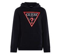 Sweat à capuche Guess Jeans pour garçon en coton noir avec logo floqué 14 ans