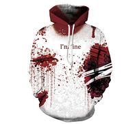 Sweat À Capuche Halloween Blood Drops I'm Fine Horror 3D Impression Numérique Pull Plus Taille Couples Hoodie-A0001, L