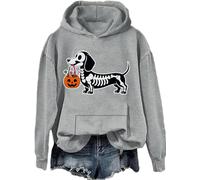Sweat à capuche Halloween motif teckel squelette pour chien effrayant Wiener, Gry-h, S