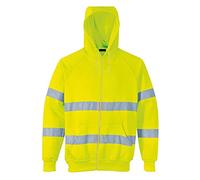 Sweat à capuche haute visibilité pour homme avec fermeture éclair - Jaune - X-Large