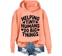 Sweat à capuche « Helping Tiny Humans Do Big Things » pour femme et homme, Hami Orange, S