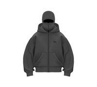 Sweat à Capuche Homm Sweat Zippé Veste Chaude Hoodie Balaclava Cagoule Moto Masque Anti-Vent pour Sports de Plein Air Cagoule de Vélo Automne Hiver Pullover