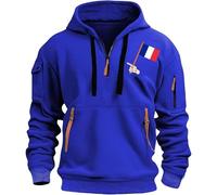 Sweat à Capuche Homme avec Demi-Fermeture ÉClair, Sweat-Shirt Grande Taille Homme avec Cordon Poche Hoodies Ample DéContracté pour La Vie Quotidienne Mode D'EntraîNement La Course à Pied Pullover