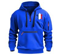 Sweat À Capuche Homme avec Fermeture Eclair Noel Gris Papa Soldes Gamme Eco Ras dans Teddy Doux Plastron Micropolaire Sympa Anime Logo Americain Année Tout Verte