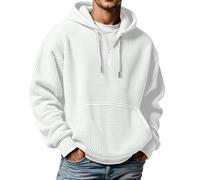 Sweat a Capuche Homme avec Poche Pull décontracté et Confortable pour Un Usage Quotidien Parfait pour la Superposition et Les activités de Plein air (White, XXL)