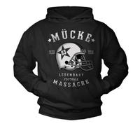 Sweat à Capuche Homme - Bulldozer Tshirt Manche Longue Motif Casque Football 63 Sweater Pull Noir XXL