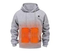 Sweat à Capuche Homme Chauffant USB Polaire Hiver Zippé avec Poche Veste de Travail Extérieur Loisirs Casual Sweatshirt Homme Électrique Thermique Chaud Sweat-Shirt à Col Roulé Capuche