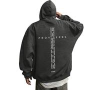 Sweat a Capuche Homme Chic et Elegant avec Imprimé Alphabet Sweatshirts Manches Longues Loisirs avec Poches et Cordon Hoodie Homme Confort Hiver Sweats de Foi Chrétienne pour Extérieur